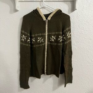 Sweater zip up with hood